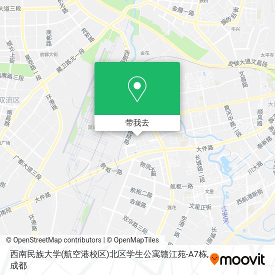 西南民族大学(航空港校区)北区学生公寓赣江苑-A7栋地图