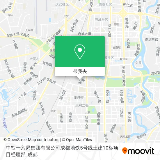中铁十六局集团有限公司成都地铁5号线土建10标项目经理部地图