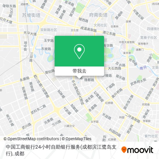 中国工商银行24小时自助银行服务(成都滨江鹭岛支行)地图