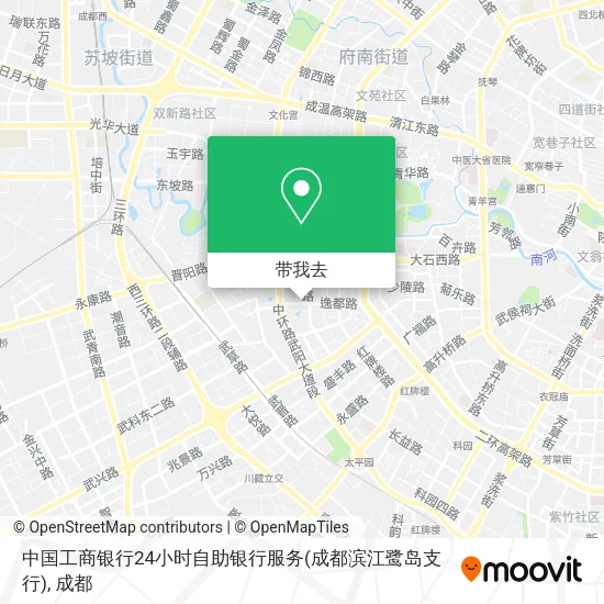 中国工商银行24小时自助银行服务(成都滨江鹭岛支行)地图