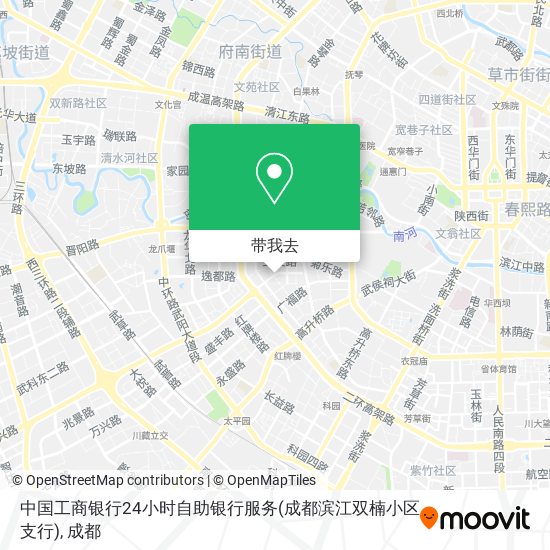 中国工商银行24小时自助银行服务(成都滨江双楠小区支行)地图
