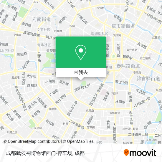 成都武侯祠博物馆西门-停车场地图