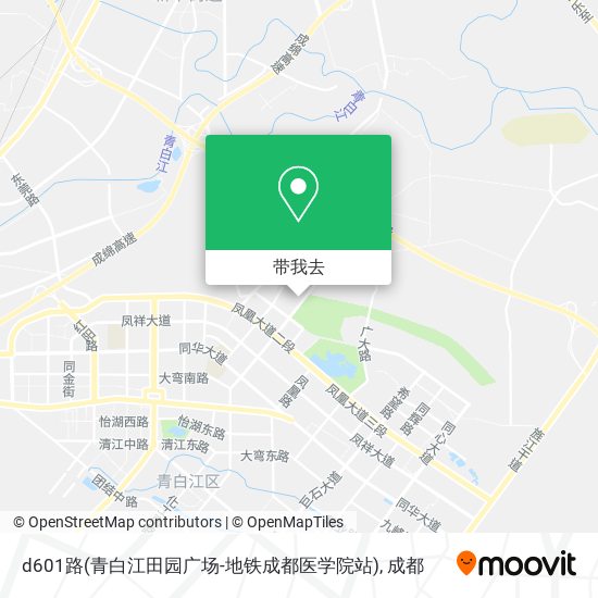 d601路(青白江田园广场-地铁成都医学院站)地图