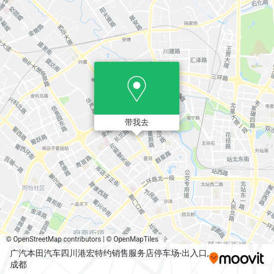 广汽本田汽车四川港宏特约销售服务店停车场-出入口地图