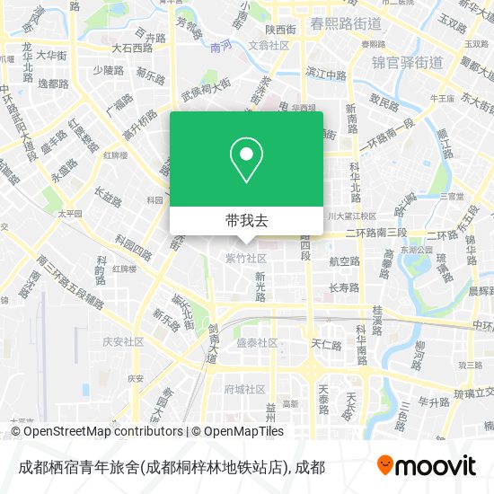 成都栖宿青年旅舍(成都桐梓林地铁站店)地图