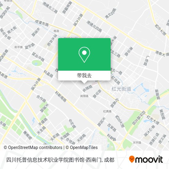 四川托普信息技术职业学院图书馆-西南门地图