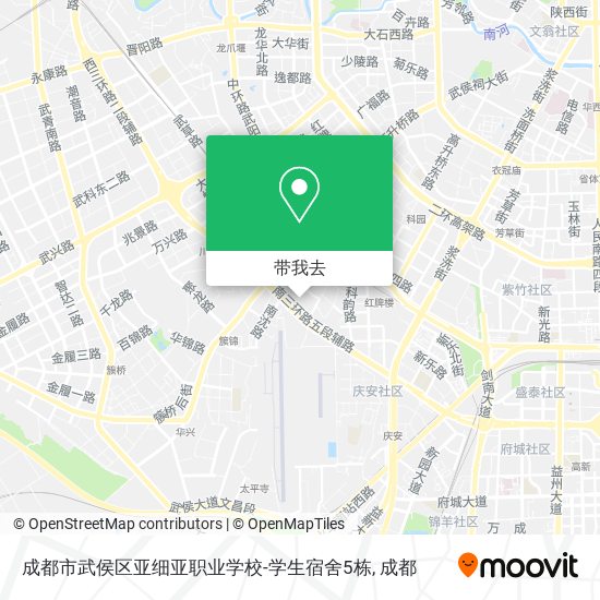 成都市武侯区亚细亚职业学校-学生宿舍5栋地图