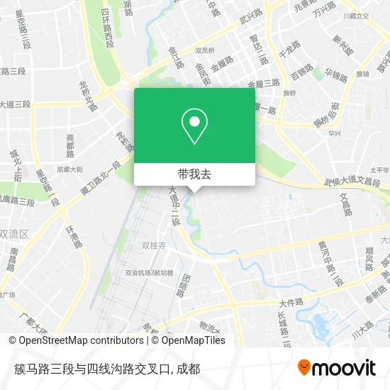 簇马路三段与四线沟路交叉口地图