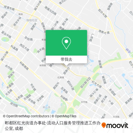 郫都区红光街道办事处-流动人口服务管理推进工作办公室地图