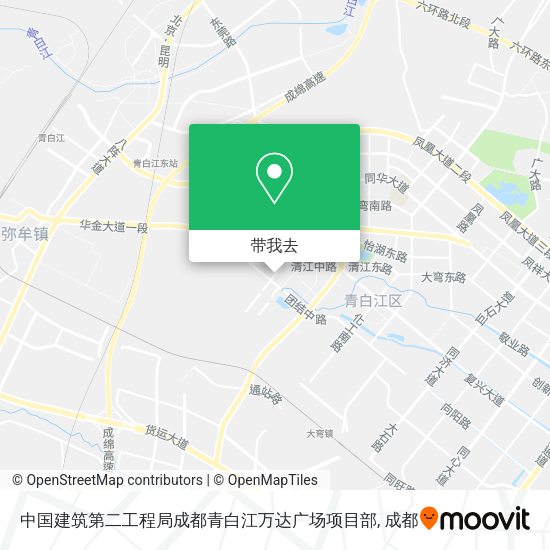 中国建筑第二工程局成都青白江万达广场项目部地图
