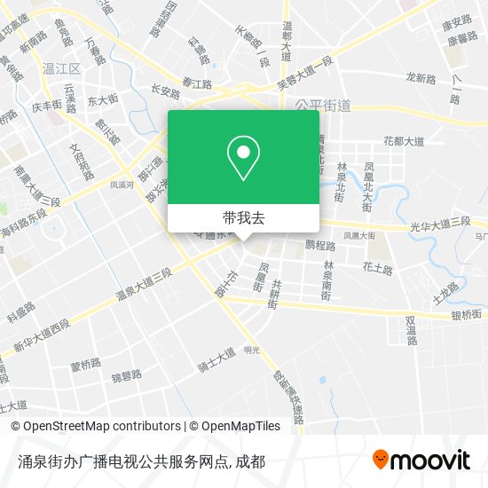 涌泉街办广播电视公共服务网点地图