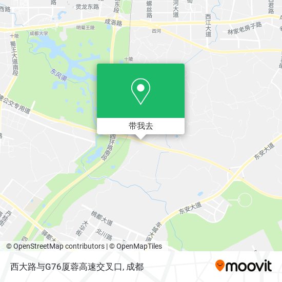西大路与G76厦蓉高速交叉口地图
