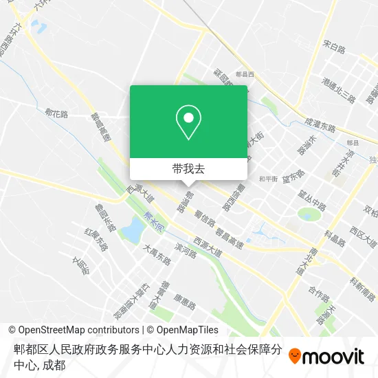 郫都区人民政府政务服务中心人力资源和社会保障分中心地图