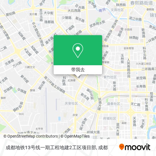 成都地铁13号线一期工程地建2工区项目部地图