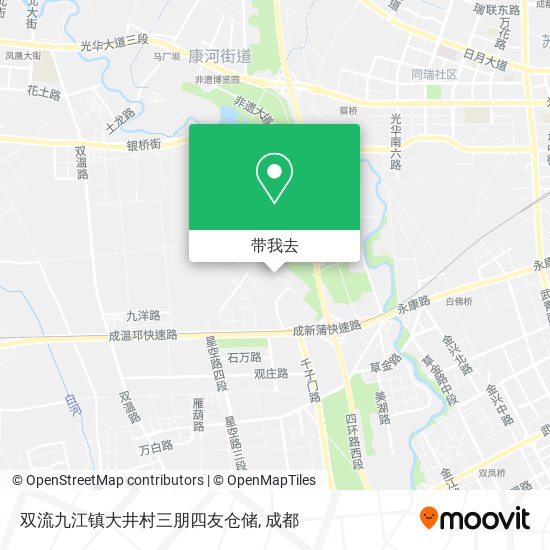 双流九江镇大井村三朋四友仓储地图