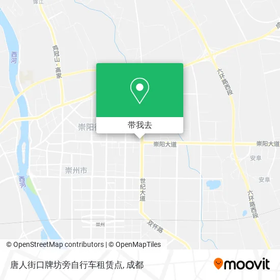 唐人街口牌坊旁自行车租赁点地图