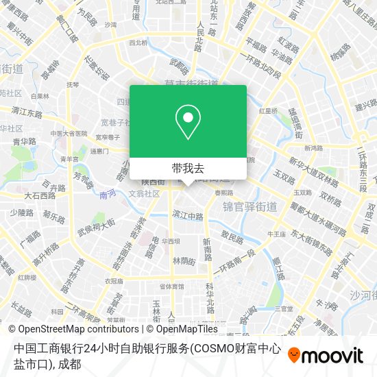 中国工商银行24小时自助银行服务(COSMO财富中心盐市口)地图