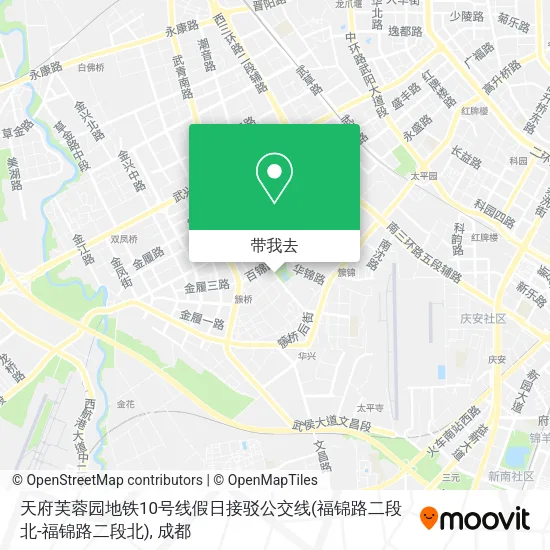 天府芙蓉园地铁10号线假日接驳公交线(福锦路二段北-福锦路二段北)地图