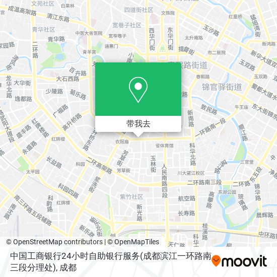 中国工商银行24小时自助银行服务(成都滨江一环路南三段分理处)地图