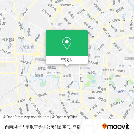 西南财经大学银杏学生公寓1幢-东门地图