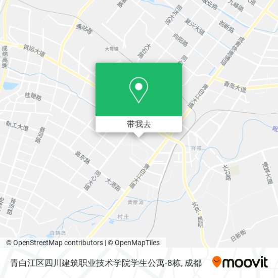 青白江区四川建筑职业技术学院学生公寓-8栋地图