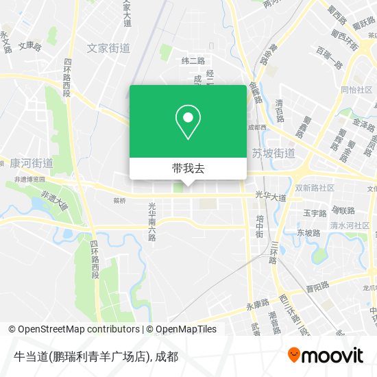 牛当道(鹏瑞利青羊广场店)地图