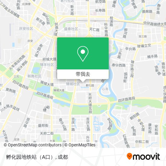孵化园地铁站（A口）地图