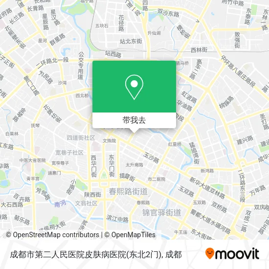 成都市第二人民医院皮肤病医院(东北2门)地图