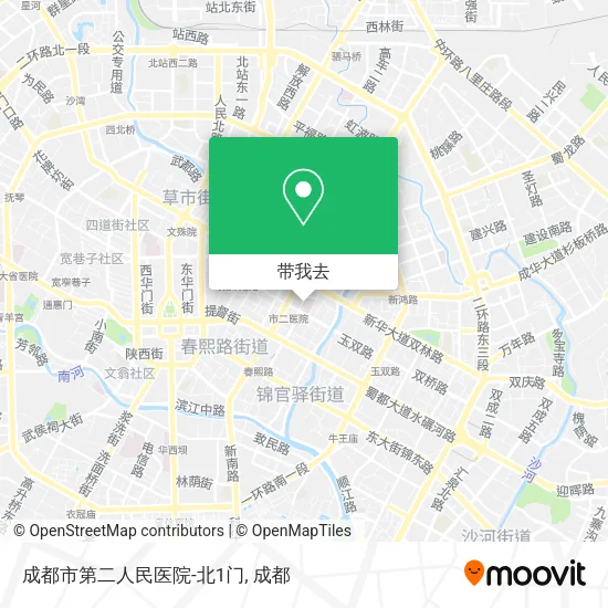 成都市第二人民医院-北1门地图