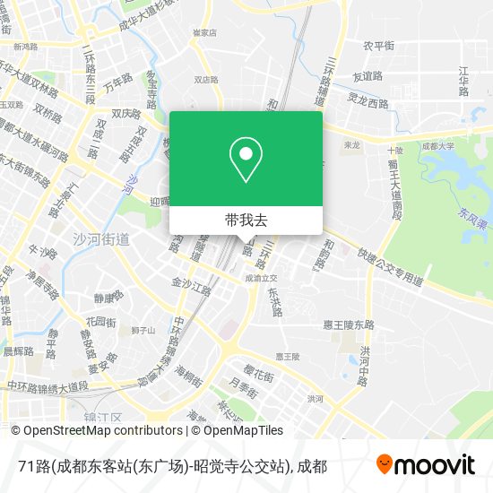 71路(成都东客站(东广场)-昭觉寺公交站)地图