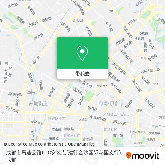 成都市高速公路ETC安装点(建行金沙国际花园支行)地图