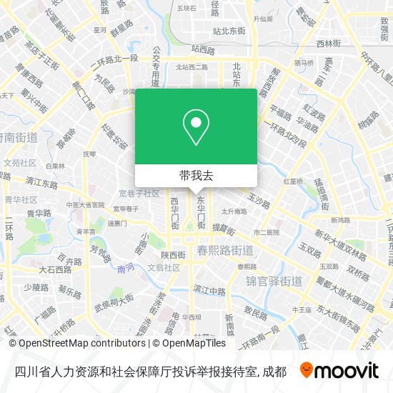 四川省人力资源和社会保障厅投诉举报接待室地图