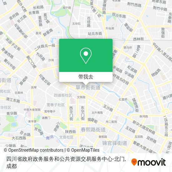 四川省政府政务服务和公共资源交易服务中心-北门地图