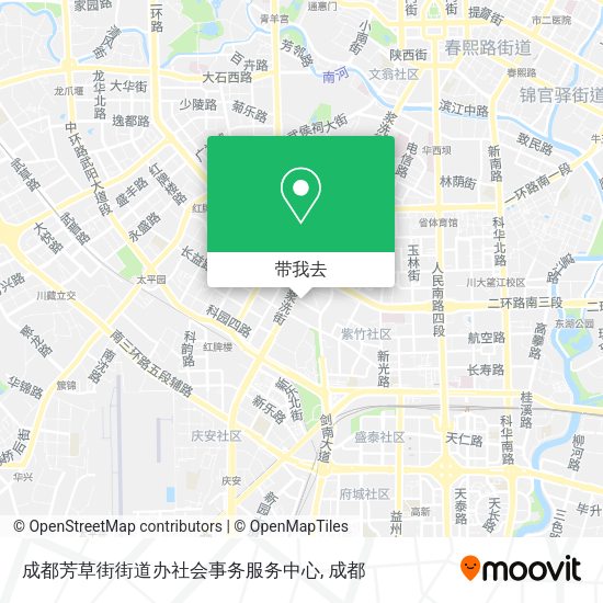 成都芳草街街道办社会事务服务中心地图