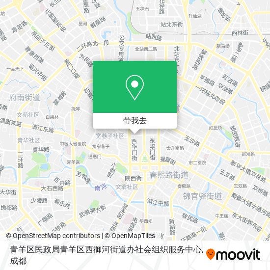 青羊区民政局青羊区西御河街道办社会组织服务中心地图