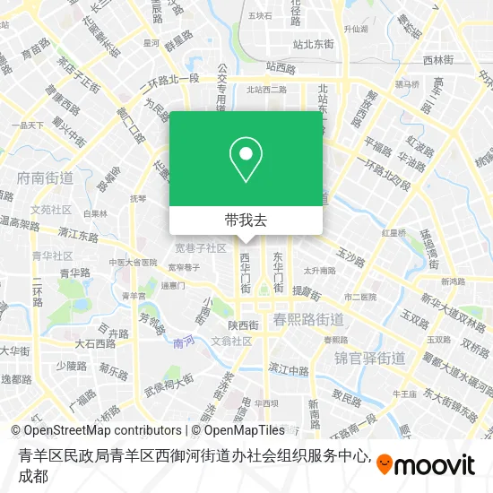 青羊区民政局青羊区西御河街道办社会组织服务中心地图