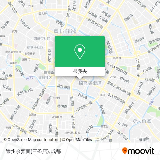 崇州余荞面(三圣店)地图