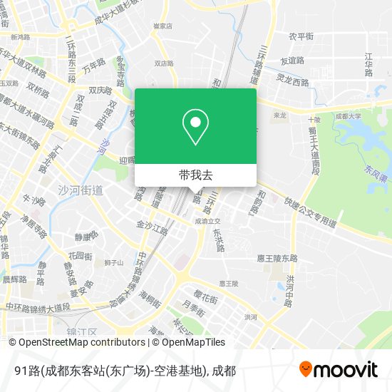 91路(成都东客站(东广场)-空港基地)地图