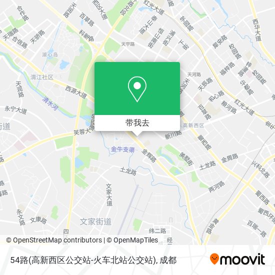 54路(高新西区公交站-火车北站公交站)地图