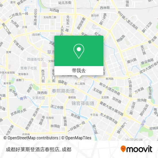 成都好莱斯登酒店春熙店地图