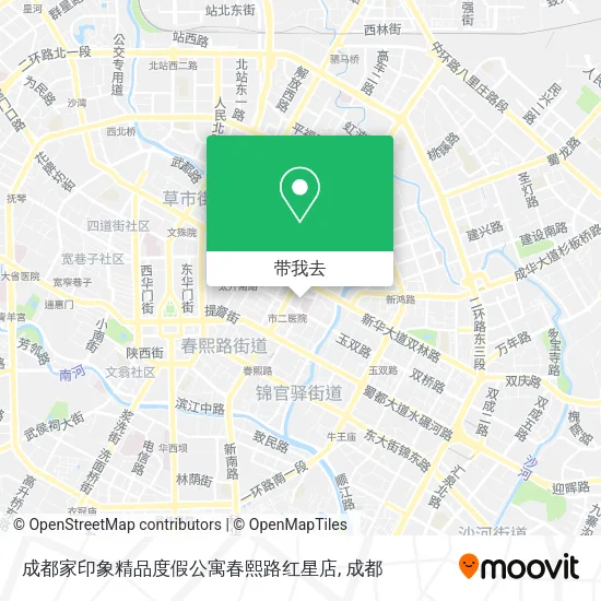 成都家印象精品度假公寓春熙路红星店地图