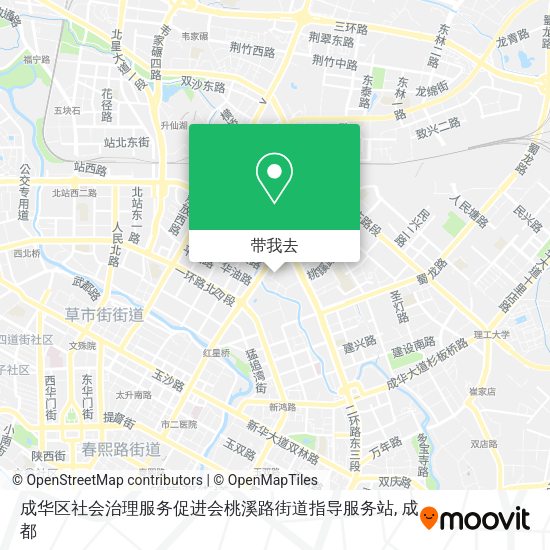 成华区社会治理服务促进会桃溪路街道指导服务站地图