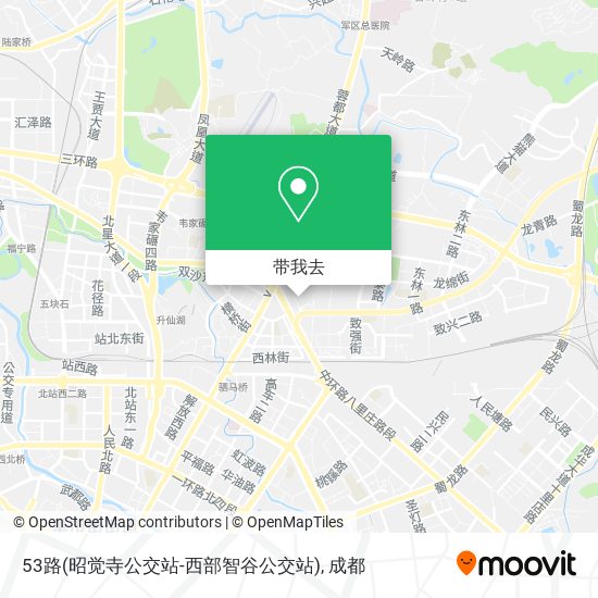 53路(昭觉寺公交站-西部智谷公交站)地图