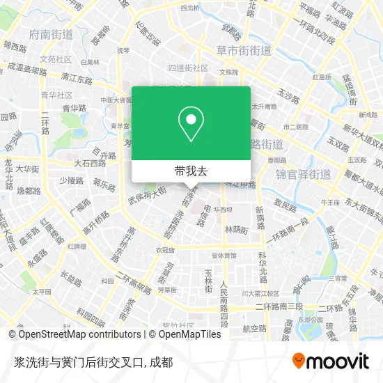 浆洗街与黉门后街交叉口地图