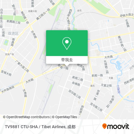TV9881  CTU-SHA / Tibet Airlines地图