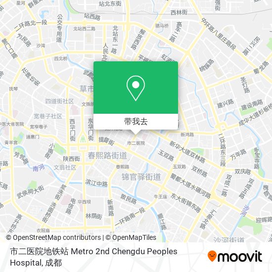 市二医院地铁站 Metro 2nd Chengdu Peoples Hospital地图