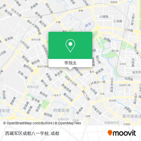西藏军区成都八一学校地图