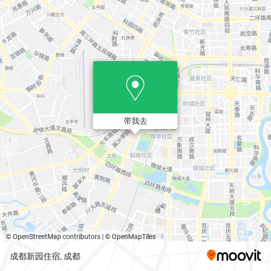 成都新园住宿地图
