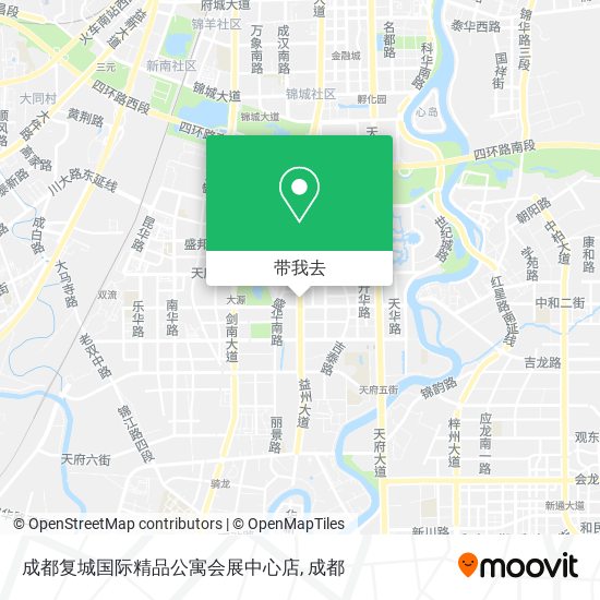 成都复城国际精品公寓会展中心店地图