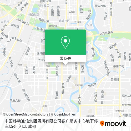 中国移动通信集团四川有限公司客户服务中心地下停车场-出入口地图